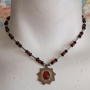 Carnelian And Onyx Necklace